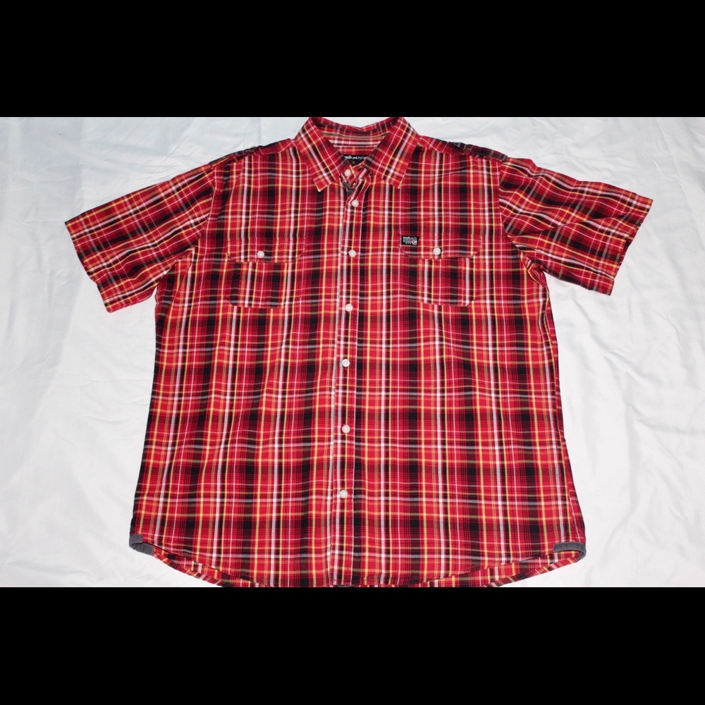 Red Yellow Black White Plaid Shirt